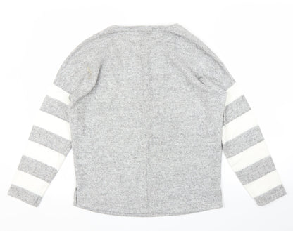 George Womens Grey Striped  Pullover Jumper Size S