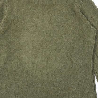 Anna Rose Womens Green Argyle/Diamond  Pullover Jumper Size L