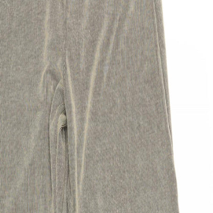 Nasty Gal Womens Beige Striped  Trousers  Size 10 L28 in