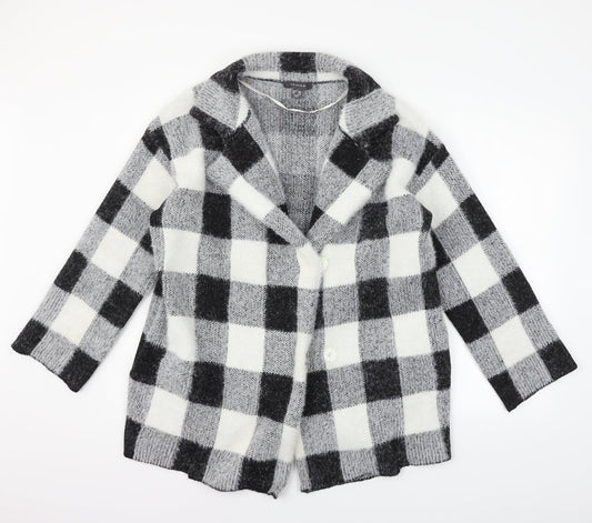 Primark Womens White Check  Jacket Coat Size S