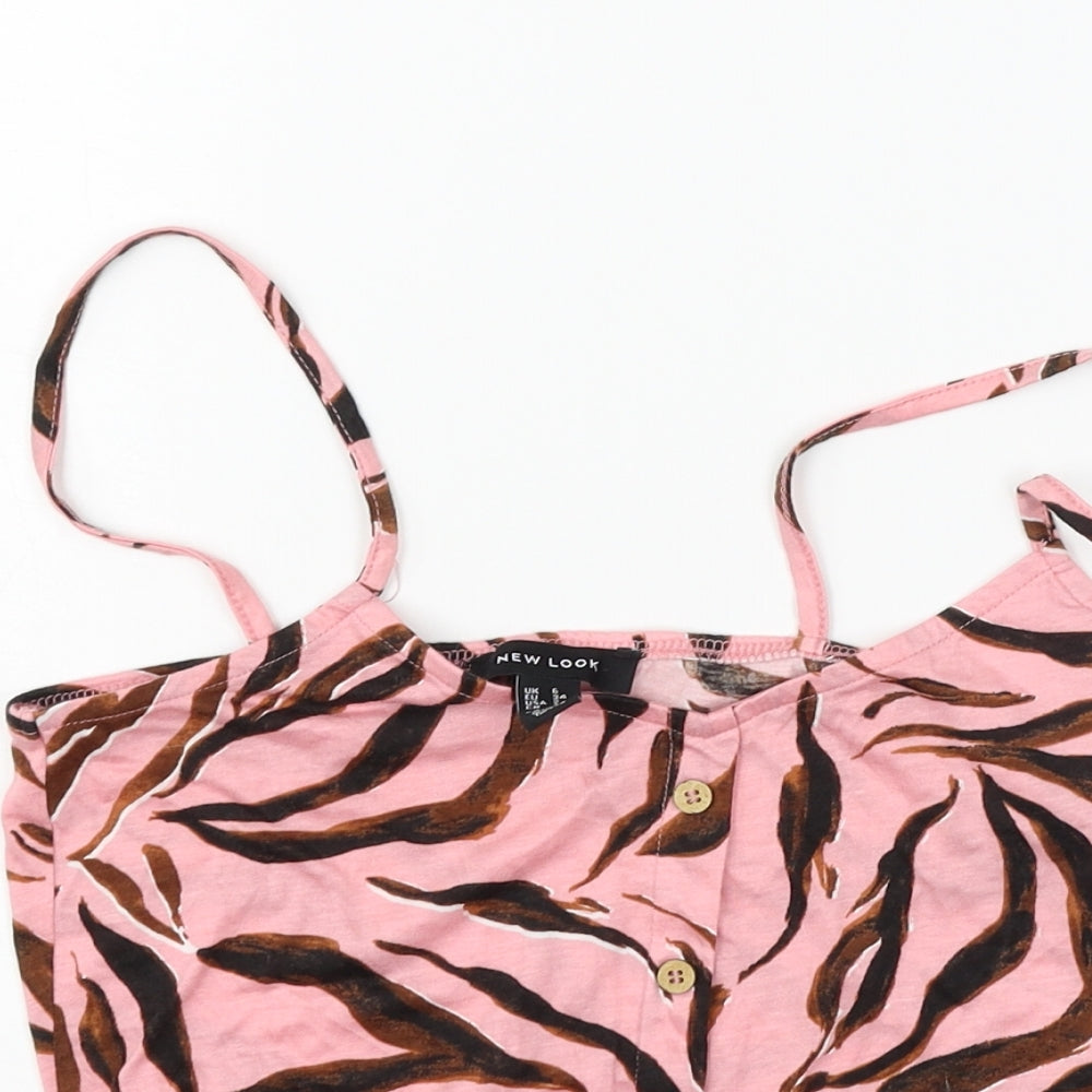 Womens UK Size 6 New Look Pink Basic Tank