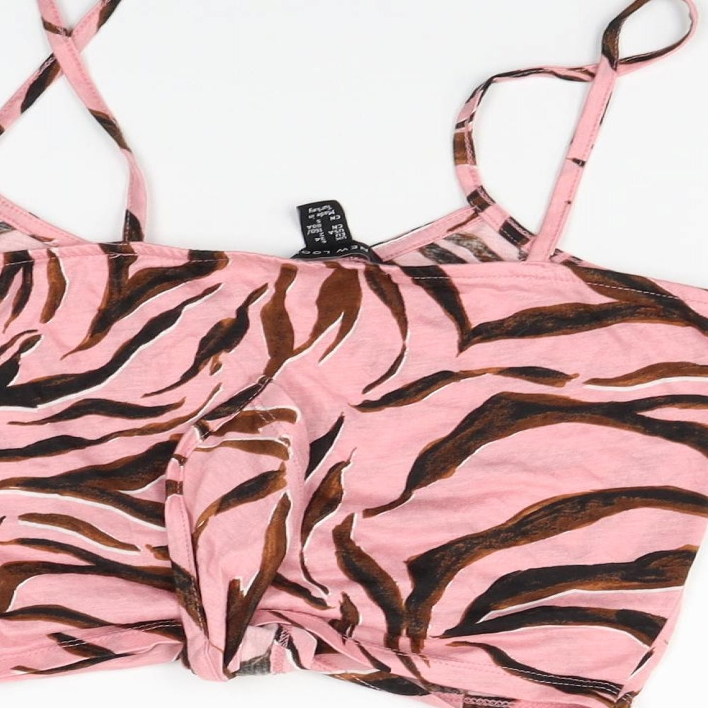 Womens UK Size 6 New Look Pink Basic Tank