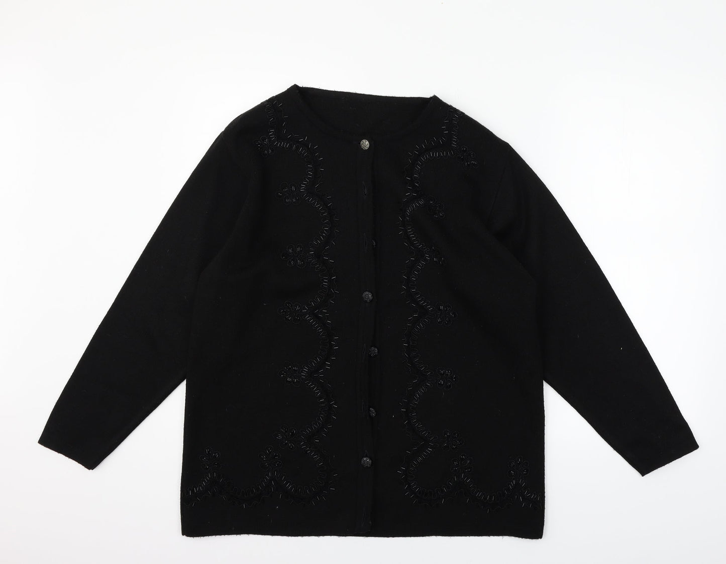 Preworn Womens Black   Cardigan Jumper Size L