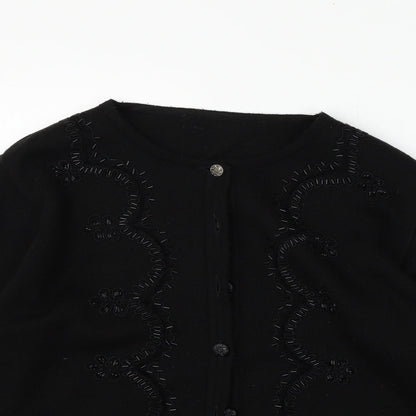 Preworn Womens Black   Cardigan Jumper Size L