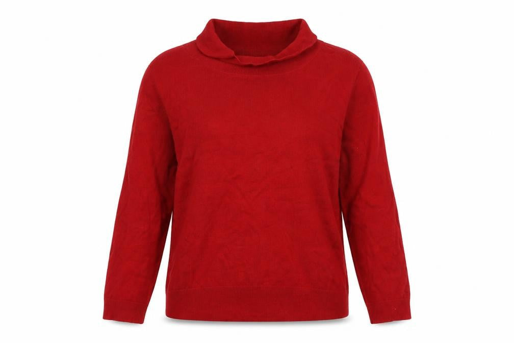 Front view of county casual women’s purple henley jumper, size L