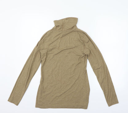 Womens UK Size 10 Warehouse Beige Basic T-Shirt
