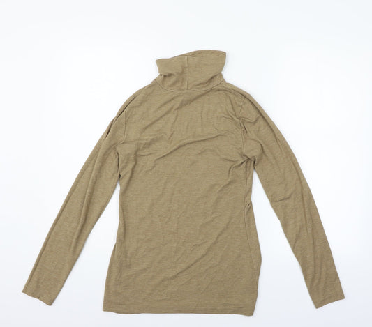 Womens UK Size 10 Warehouse Beige Basic T-Shirt