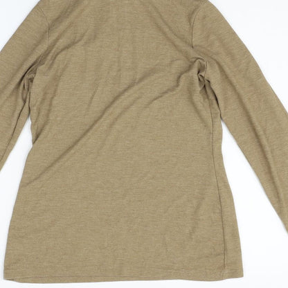 Womens UK Size 10 Warehouse Beige Basic T-Shirt