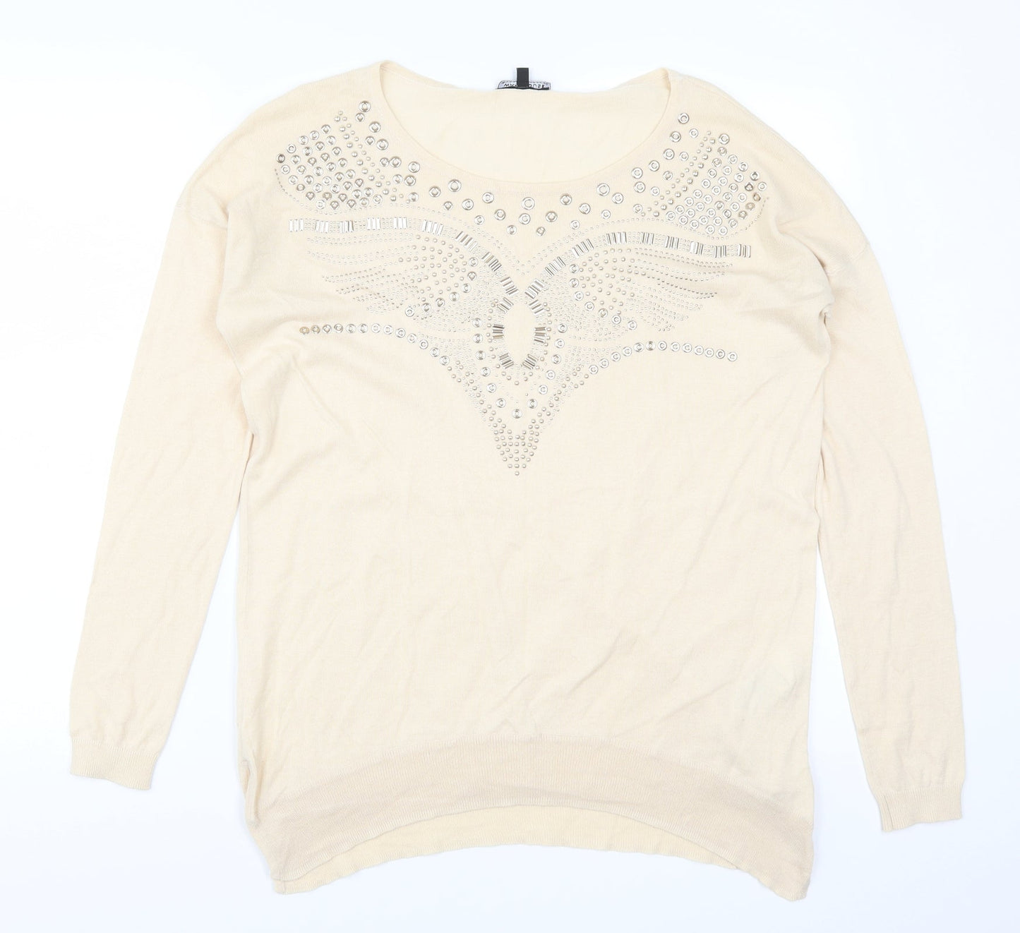 Warehouse Womens Beige   Pullover Jumper Size 8