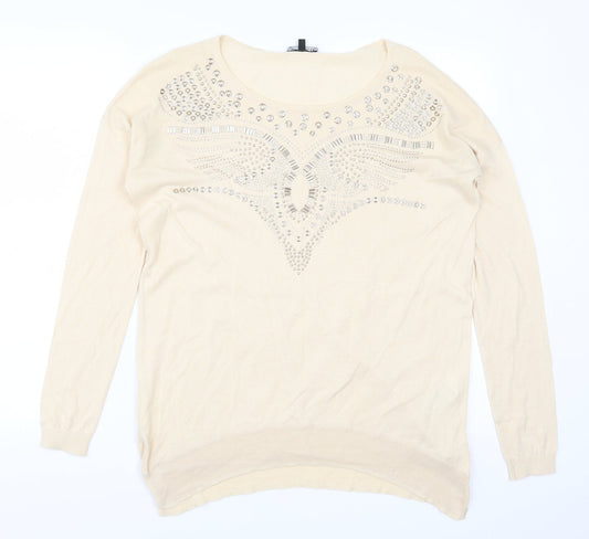Warehouse Womens Beige   Pullover Jumper Size 8