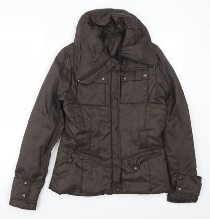 Womens UK Size 10 New Look Brown Quilted Coat