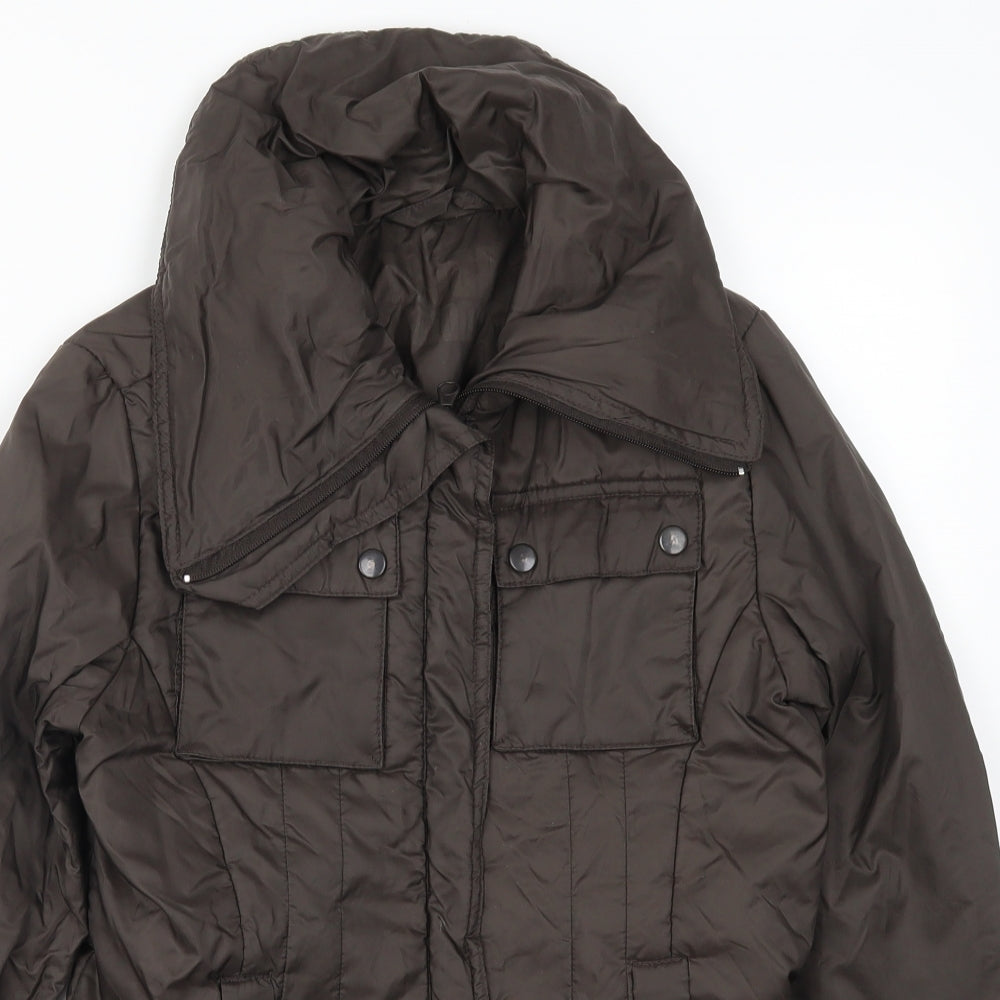 Womens UK Size 10 New Look Brown Quilted Coat