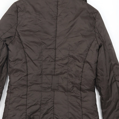 Womens UK Size 10 New Look Brown Quilted Coat