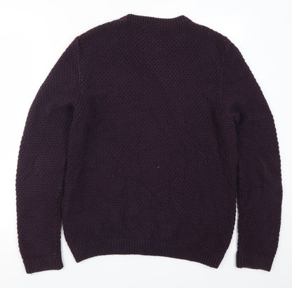 Topman Mens Purple  Knit Pullover Jumper Size S
