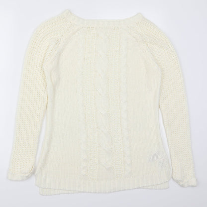 Peacocks Womens Ivory  Knit Pullover Jumper Size 12