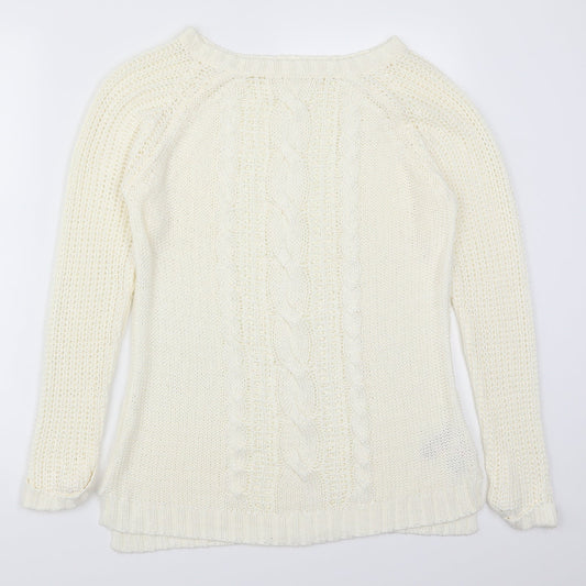 Peacocks Womens Ivory  Knit Pullover Jumper Size 12