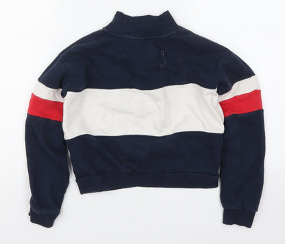 H&M Girls Blue Striped  Pullover Sweatshirt Size 9-10 Years  - Paris