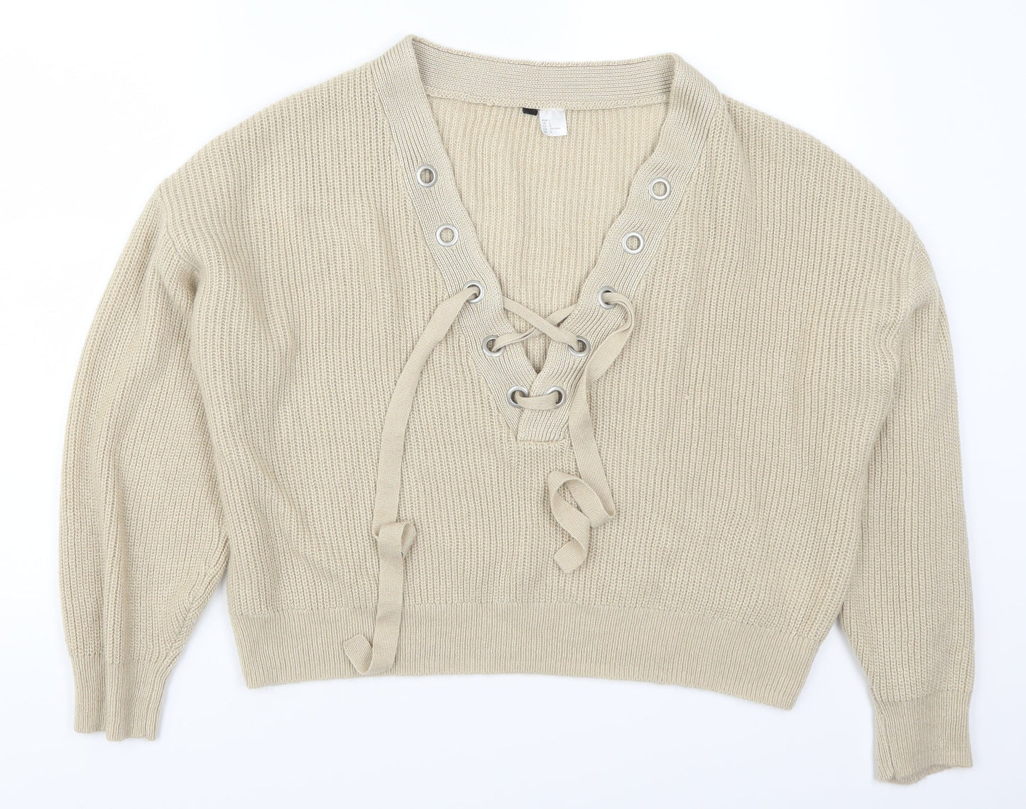 H&M Womens Beige   Pullover Jumper Size L