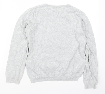 H&M Girls Grey   Pullover Jumper Size 9-10 Years  - Penguin