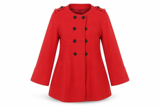 Womens UK Size 12 F&F Red Pea Coat