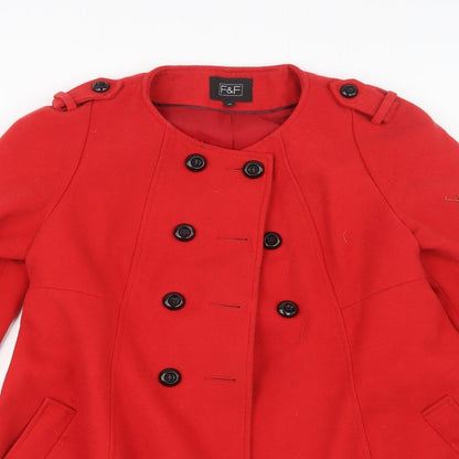 F&F Womens Red   Pea Coat Coat Size 12