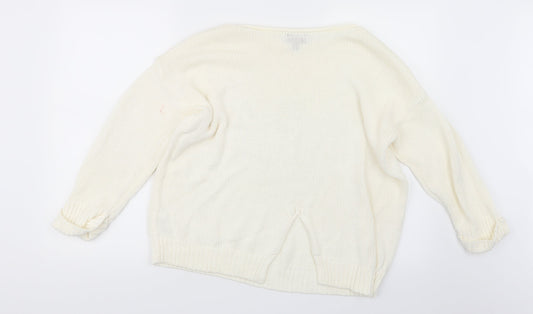 Topshop Womens Ivory  Knit Pullover Jumper Size 12