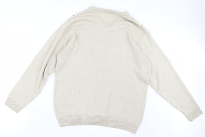 Essentials Mens Beige  Knit Pullover Jumper Size S