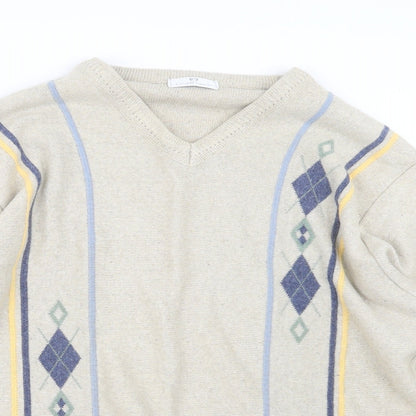 Essentials Mens Beige  Knit Pullover Jumper Size S