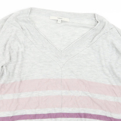 Next Womens Grey  Knit Pullover Jumper Size 16