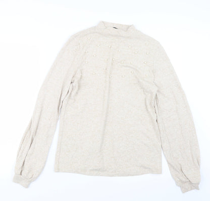 Very Womens Beige  Knit Pullover Jumper Size 10
