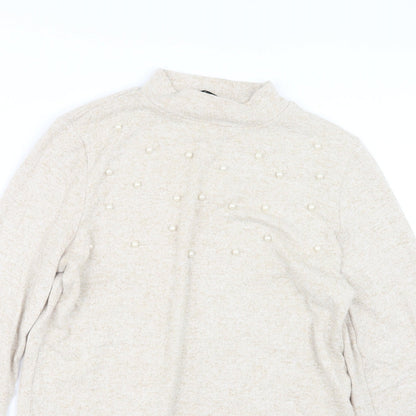 Very Womens Beige  Knit Pullover Jumper Size 10