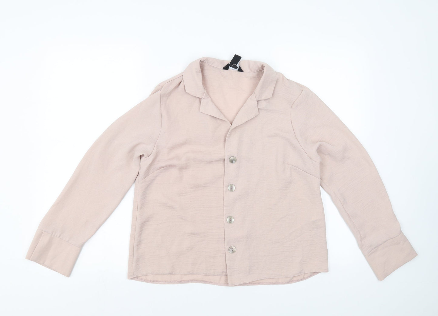 Womens UK Size 10 New Look Pink Basic Blouse