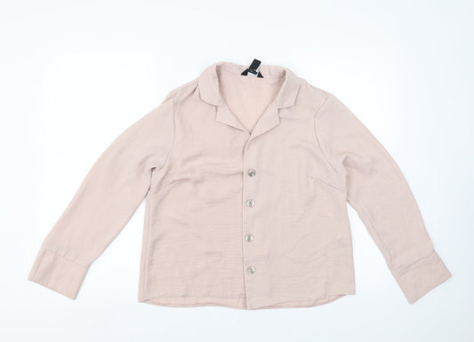 Womens UK Size 10 New Look Pink Basic Blouse
