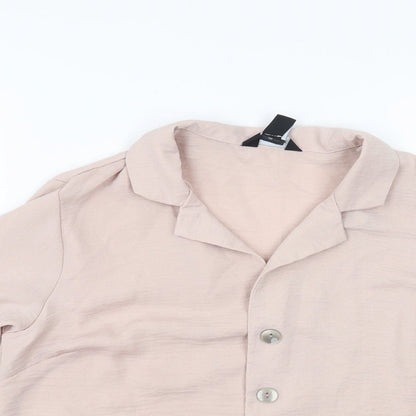 Womens UK Size 10 New Look Pink Basic Blouse