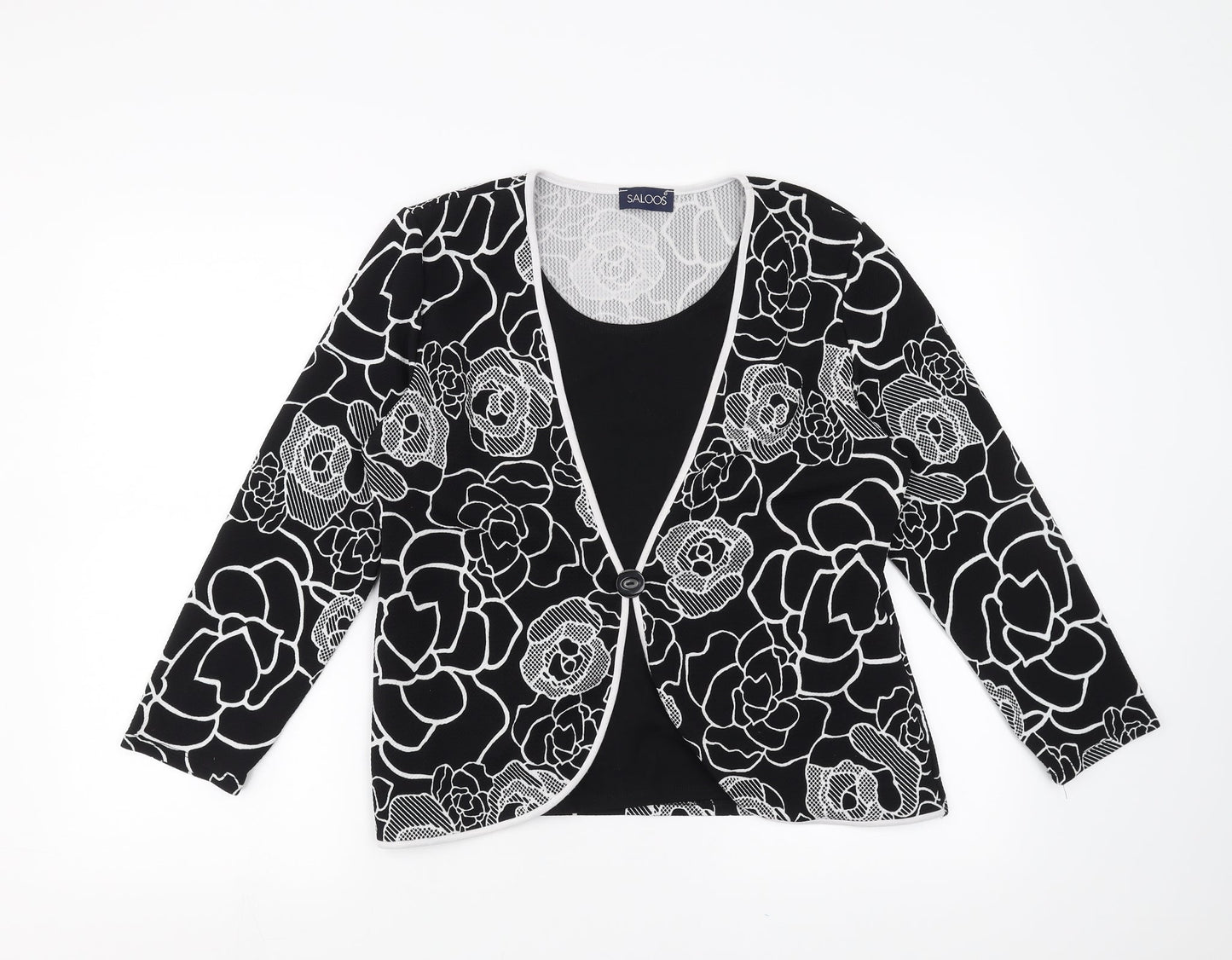 Womens UK Size 14 Saloos Black Basic Blouse