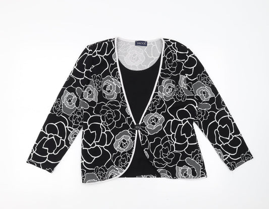 Womens UK Size 14 Saloos Black Basic Blouse