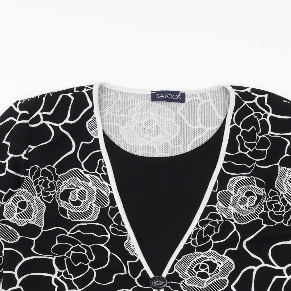 Womens UK Size 14 Saloos Black Basic Blouse