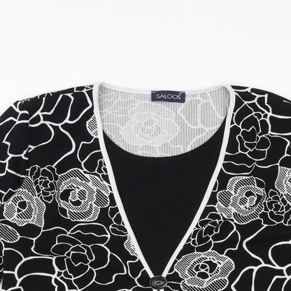 Womens UK Size 14 Saloos Black Basic Blouse