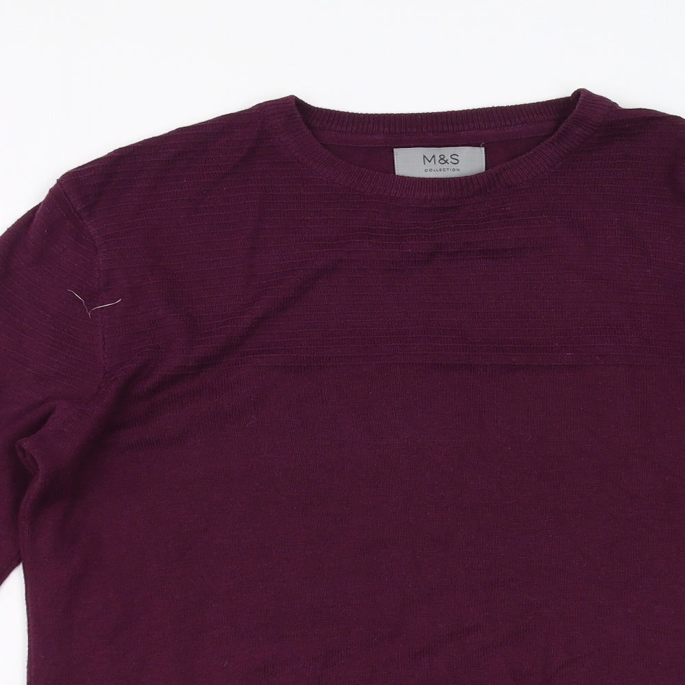 Marks and Spencer Mens Purple   Pullover Jumper Size S