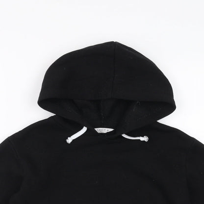Candy Couture Girls Black   Pullover Hoodie Size 10 Years  - cropped, distressed hem