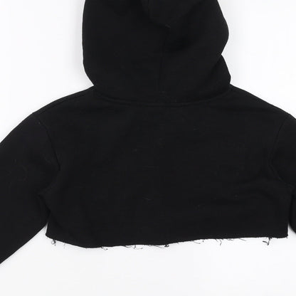 Candy Couture Girls Black   Pullover Hoodie Size 10 Years  - cropped, distressed hem