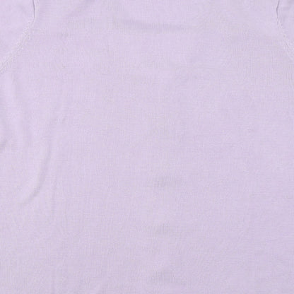BM collection Womens Purple   Pullover Jumper Size L  - Floral embroidery