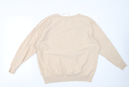 Primark Womens Beige   Pullover Jumper Size XL  - beaded sleeves