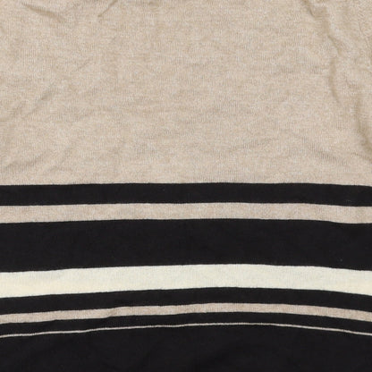 PLANET Womens Beige Striped  Pullover Jumper Size M