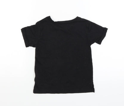 Matalan Girls Black   Basic T-Shirt Size 7 Years  - Daughter of a Queen