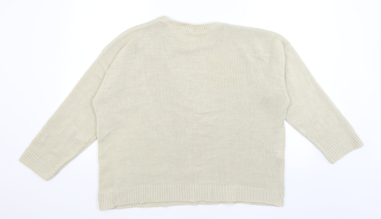 NastyGal Womens Beige   Pullover Jumper Size L