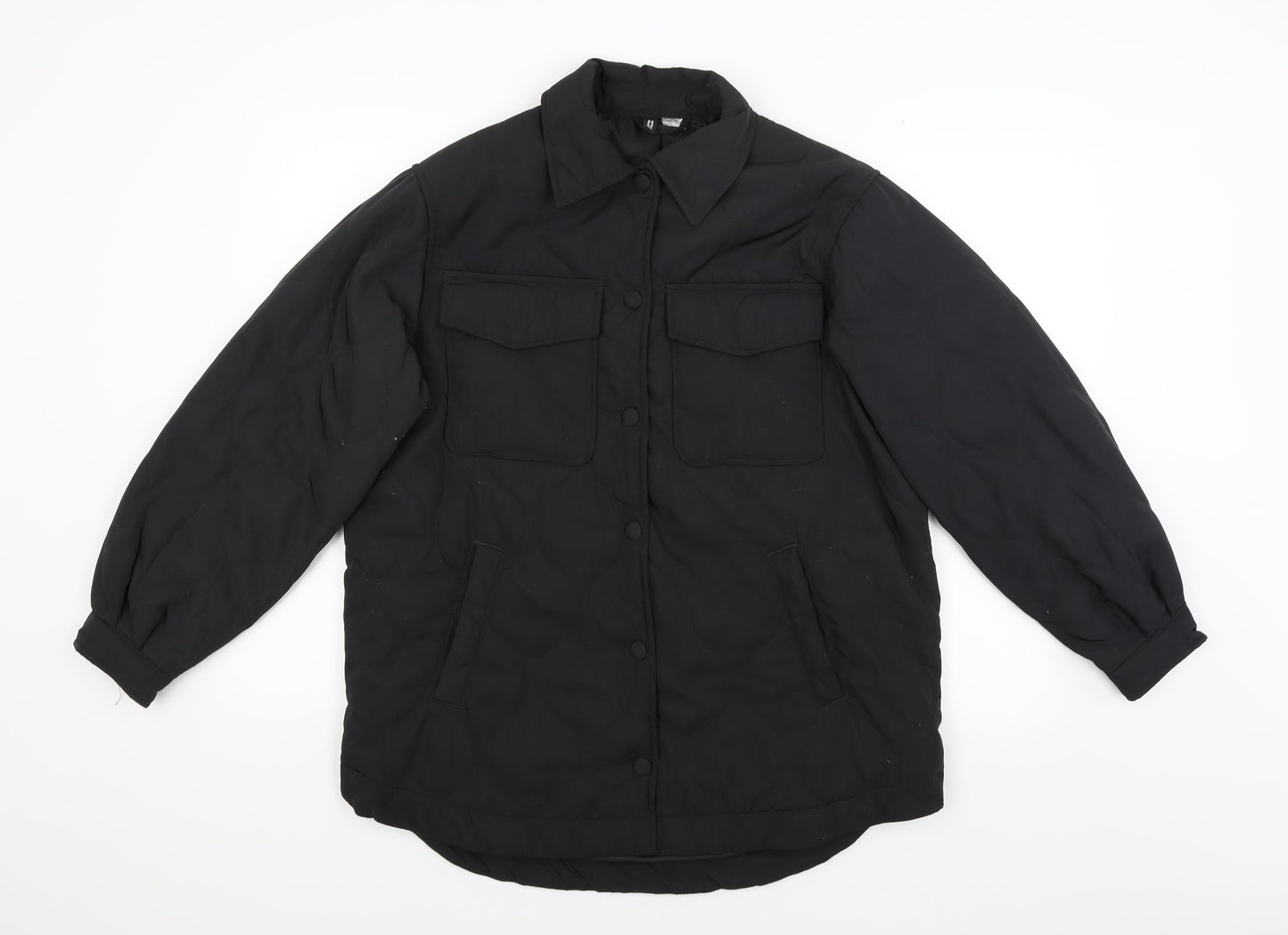 Mens UK Size S Divided Black Windbreaker Coat