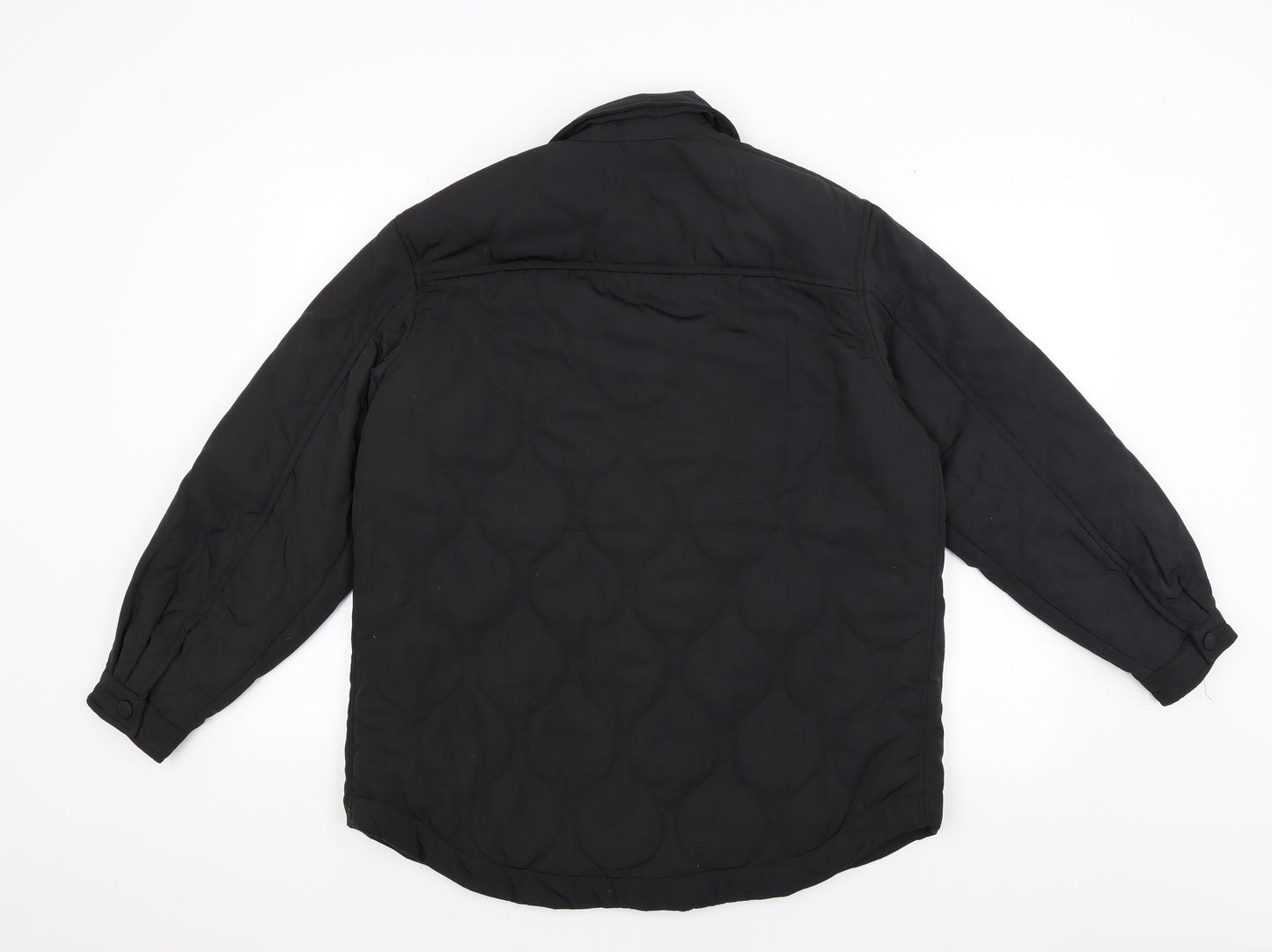 Mens UK Size S Divided Black Windbreaker Coat