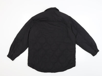 Mens UK Size S Divided Black Windbreaker Coat