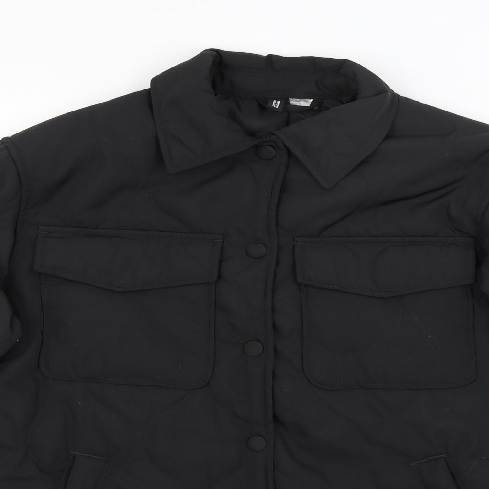 Mens UK Size S Divided Black Windbreaker Coat